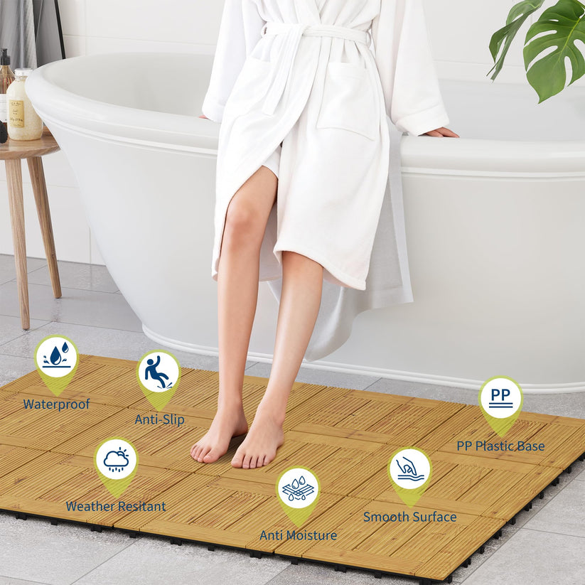 Dalles clipsables adaptées à différents espaces intérieurs et extérieurs